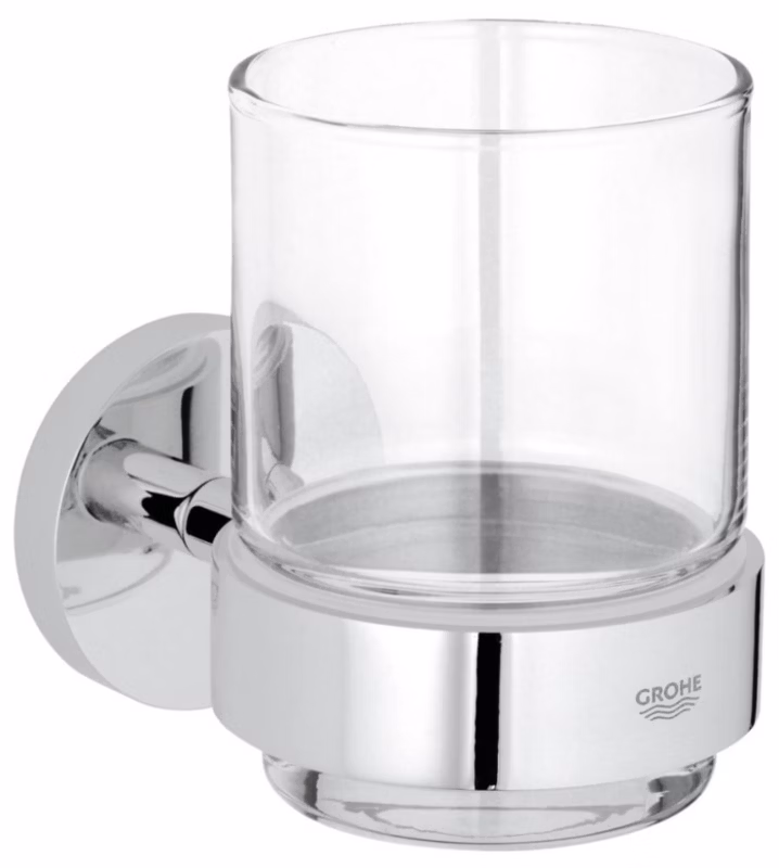 Kubek do mycia zębów Grohe Essentials szkło chrom montaż ścienny 1 szt.