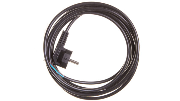 Przewód przyłączeniowy W-3 3×1,0 mm2 czarny z wtyczką kątową 5m 51.930