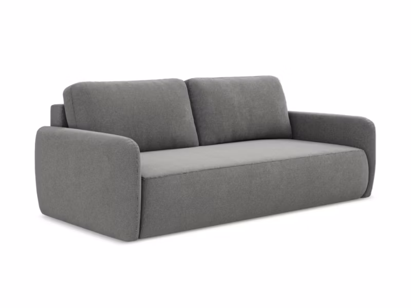 Kanapa 3-osobowa z funkcją spania LaMiaSofa CORLE z tkaniny strukturalnej 218×102 cm szary 1 szt.