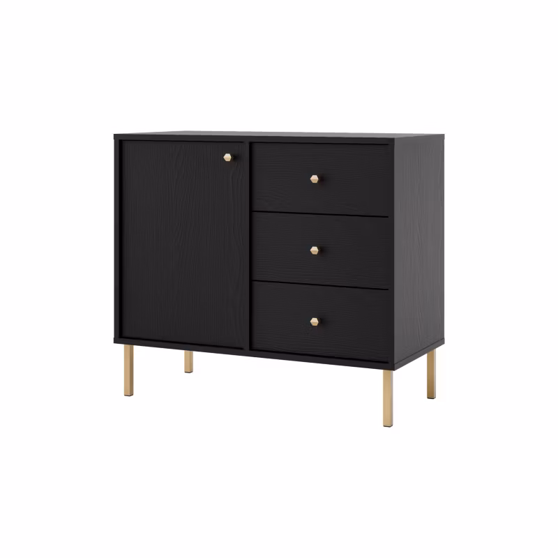 Komoda z szufladami Bonni Sakai 2 1F 3S T814 Czarny 1 szt.