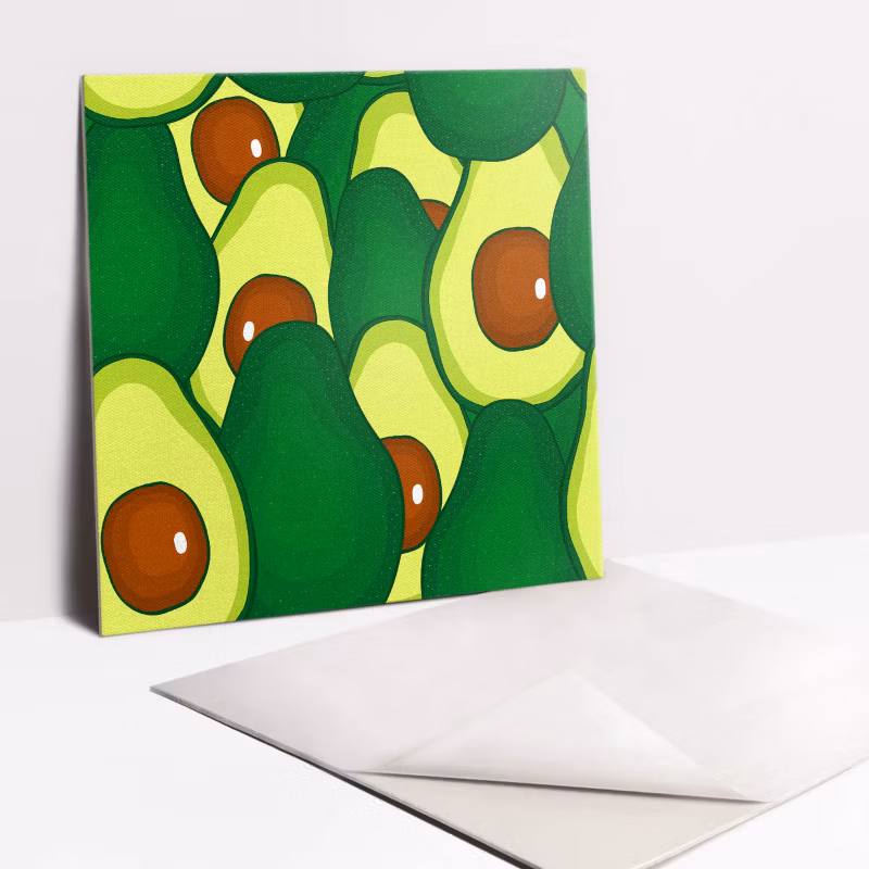 Kafelki samoprzylepne Tulup 30×30 cm Zielone rysunkowe awokado 9 szt.