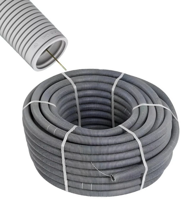 Peszel z Pilotem Rura karbowana do kabli RKGL 40/33 mm 320N Szara 25m AKS