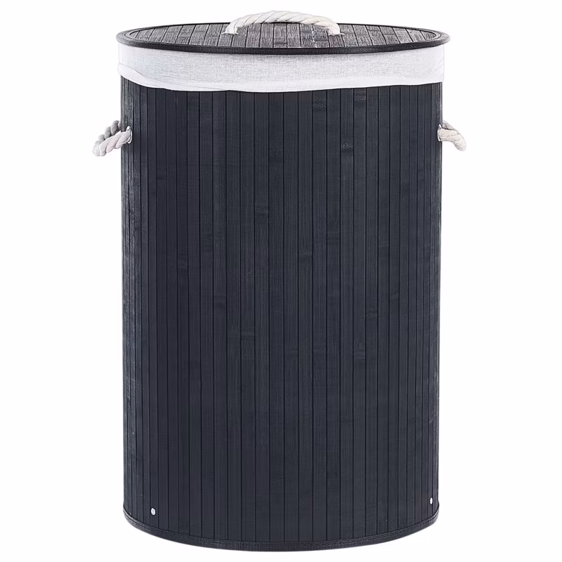 Kosz na pranie Sannar Bambus Czarny 75 L 1 szt.