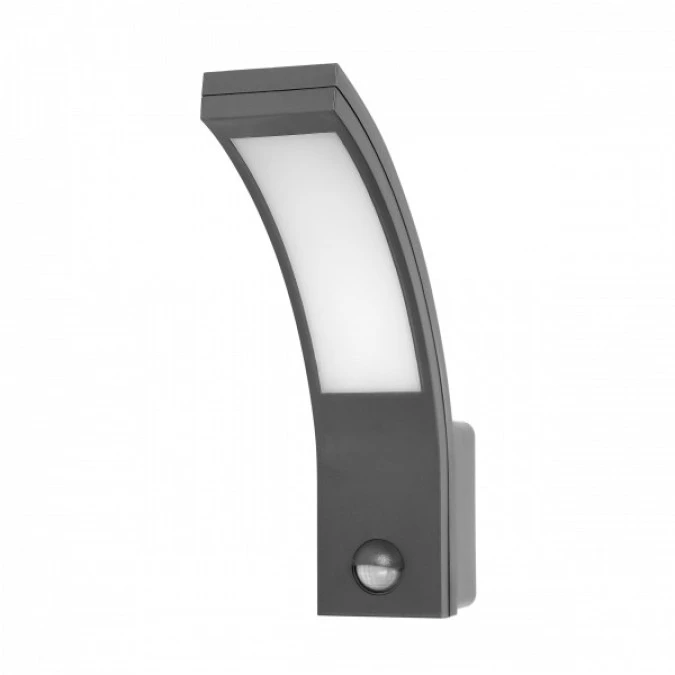 PIRYT LED 10W, oprawa ogrodowa z czujnikiem ruchu 140st, 800lm, IP54, 4000K, szara,AD‑OP‑6109GLPMR4