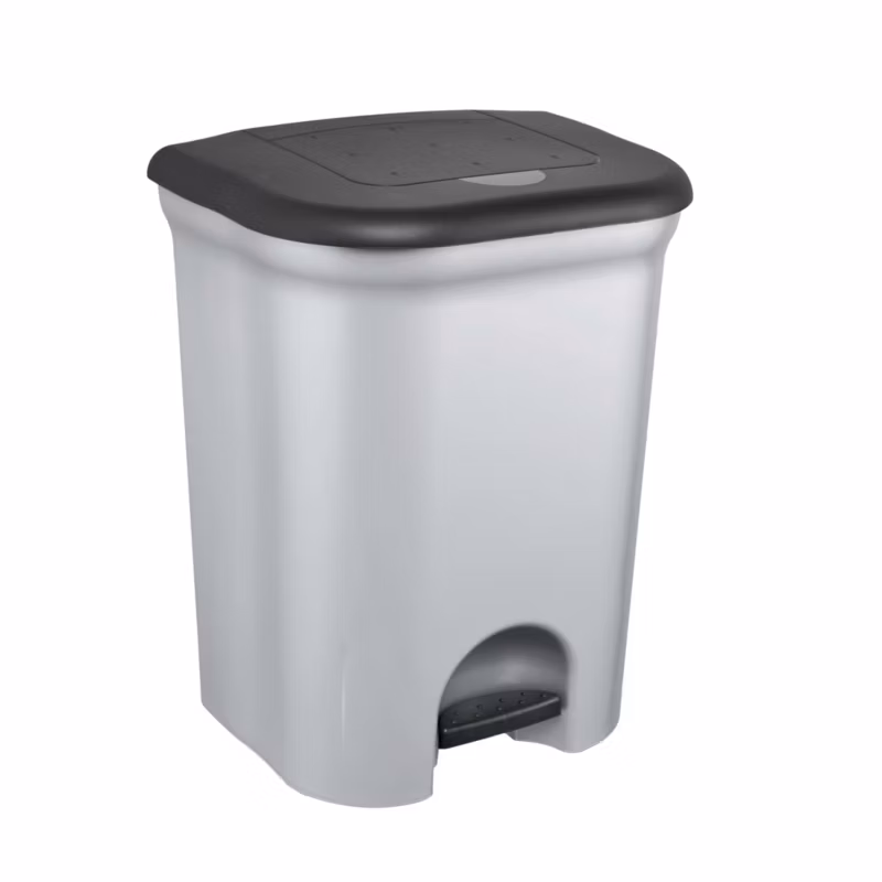 Kosz na śmieci Keeeper Torge 22l, szary 37,5 x 29,5 x 46 cm z pedałem dwukomorowy z tworzywa PP 1 szt.