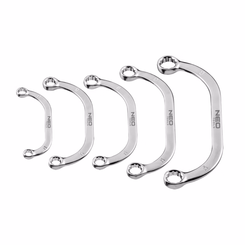 Klucze oczkowe NEO TOOLS wygięte 9-22 mm, zestaw 5 szt. 1 kpl