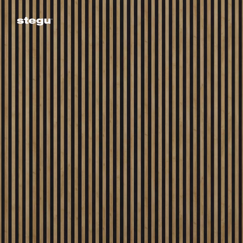 Lamele ścienne na czarnym filcu Stegu Linea Acoustic Proline, dąb naturalny 240×60 panele akustyczne 1 szt.