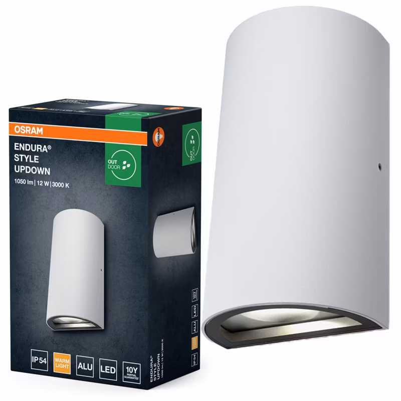 Kinkiet Ogrodowy Endura Osram Lampa Elewacyjna Zewnętrzna LED 12W 700lm 3000K Biały IP44 1 szt.