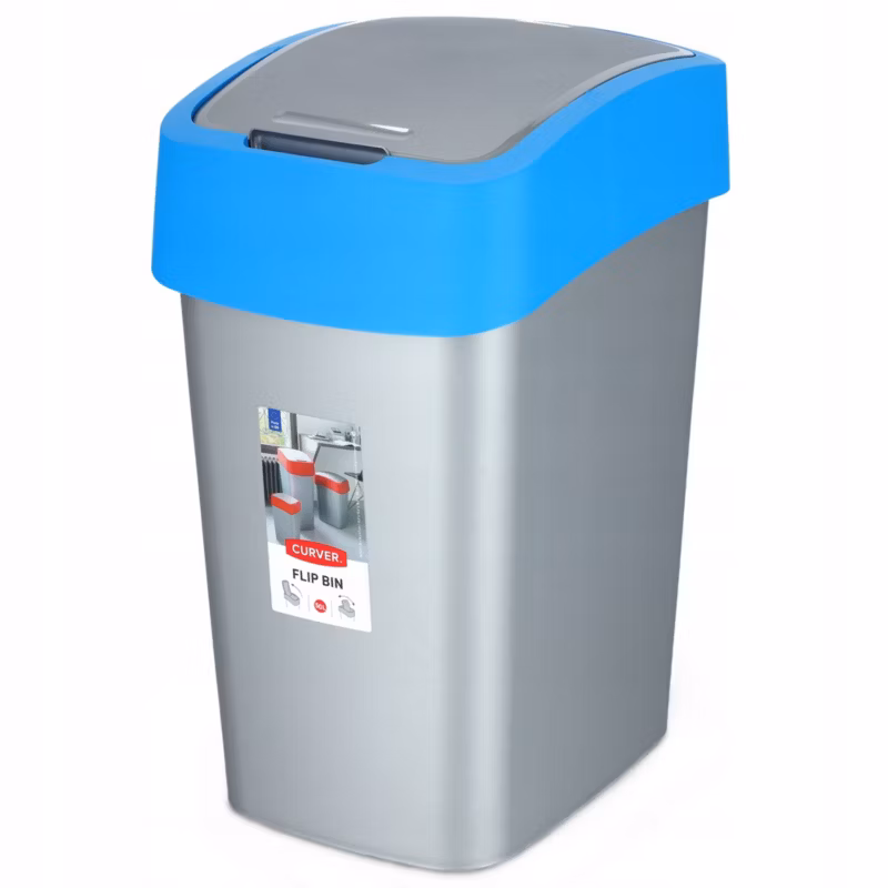 Kosz na śmieci Curver Flip Bin 50L, niebieski 1 szt.