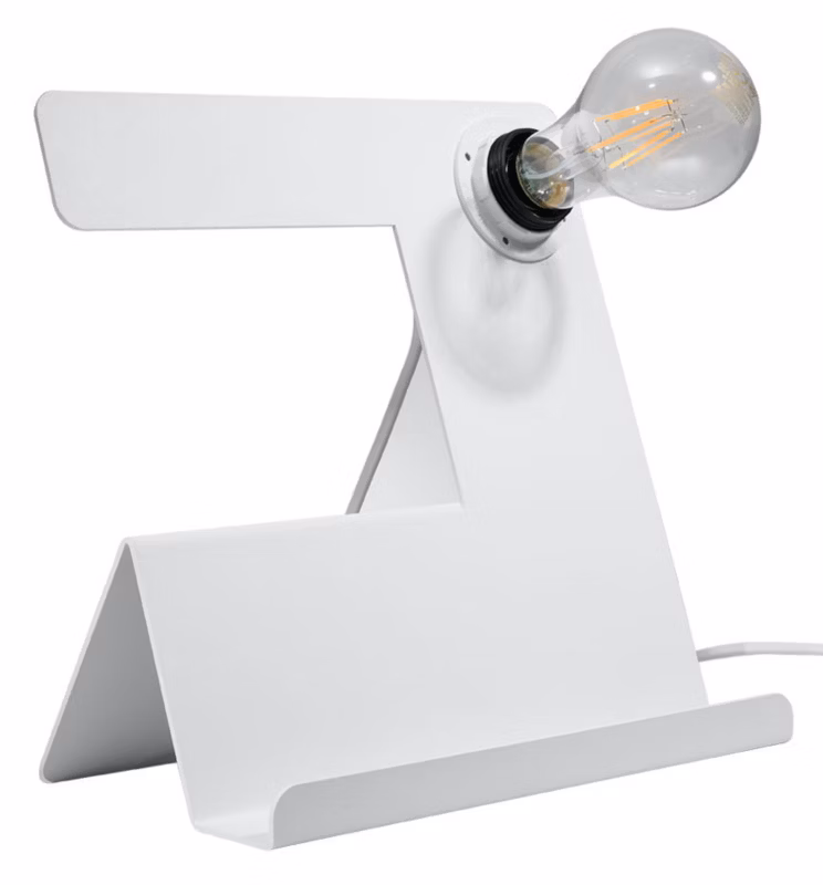 Lampa biurkowa Sollux Lighting Incline biała 1 x E27 x 60W IP20 wym: 17 x 25 x 25 cm metal – 1 szt.