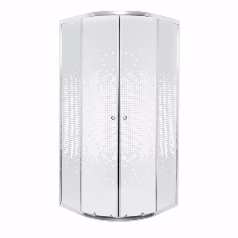 Kabina prysznicowa półokrągła Kerra Pixel WH 80 cm biała kratka profile chrom 1 szt.