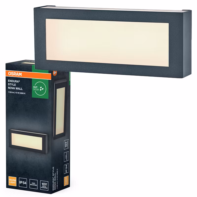 Kinkiet Ogrodowy Endura Osram Lampa Elewacyjna LED 10W 700lm 3000K Szary IP54 1 szt.