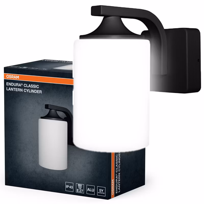 Kinkiet Ogrodowy Osram Lampa Elewacyjna Zewnętrzna IP43 E27 Czarny 1 szt.