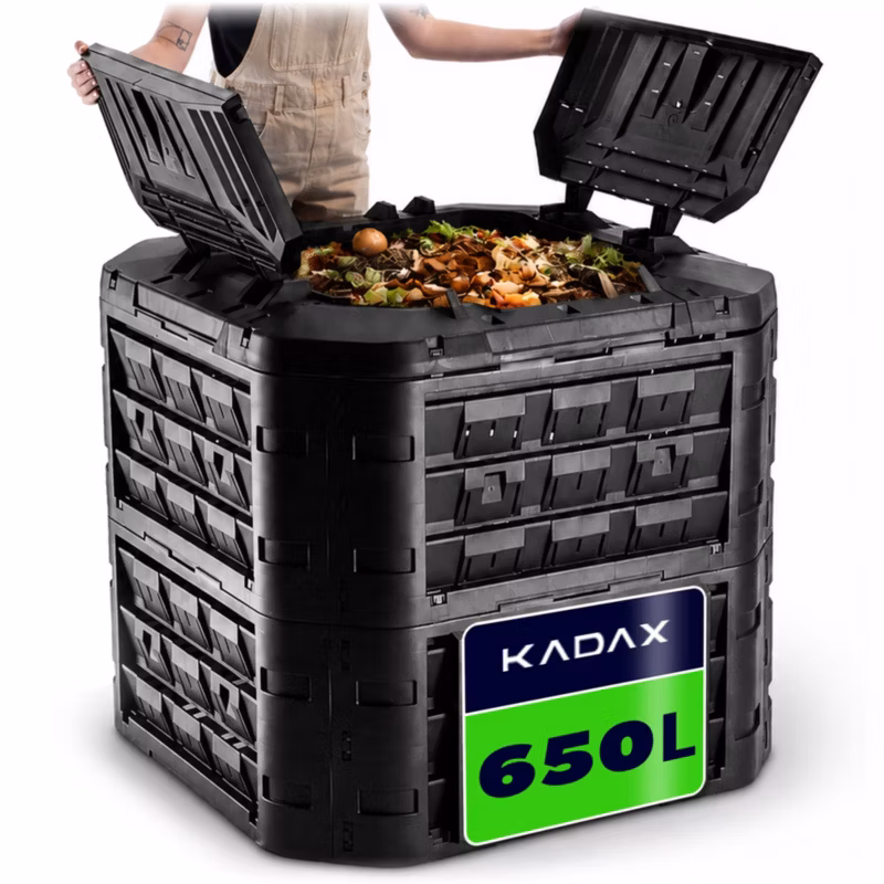 Kompostownik KADAX Ogrodowy Duży modułowy Całoroczny mrozoodporny Nawóz 650L 1szt.