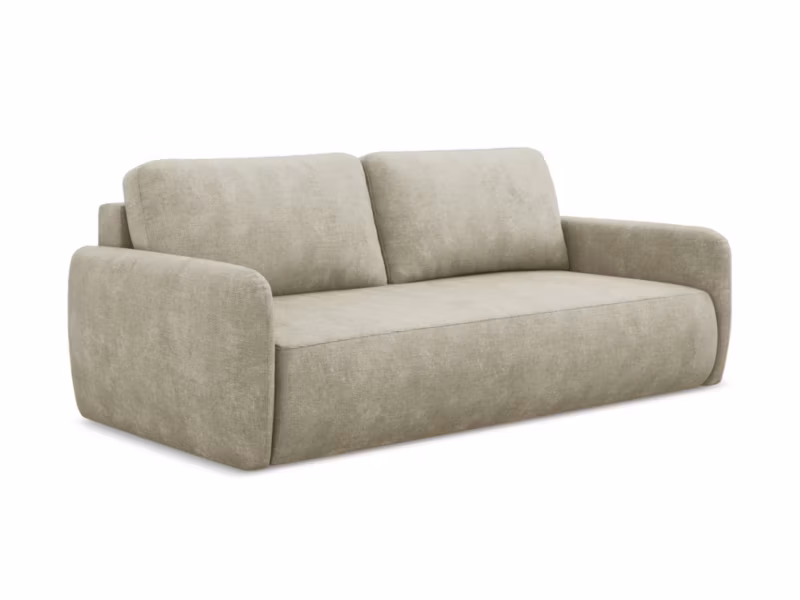 Kanapa 3-osobowa z funkcją spania LaMiaSofa CORLE z tkaniny szenilowej 218×102 cm beżowy 1 szt.