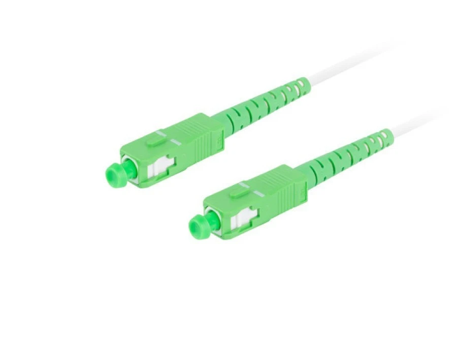 PATCHCORD ŚWIATŁOWODOWY SM SC/APC‑SC/APC SIMPLEX 3.0MM LSZH G657B3 10M BIAŁY LANBERG