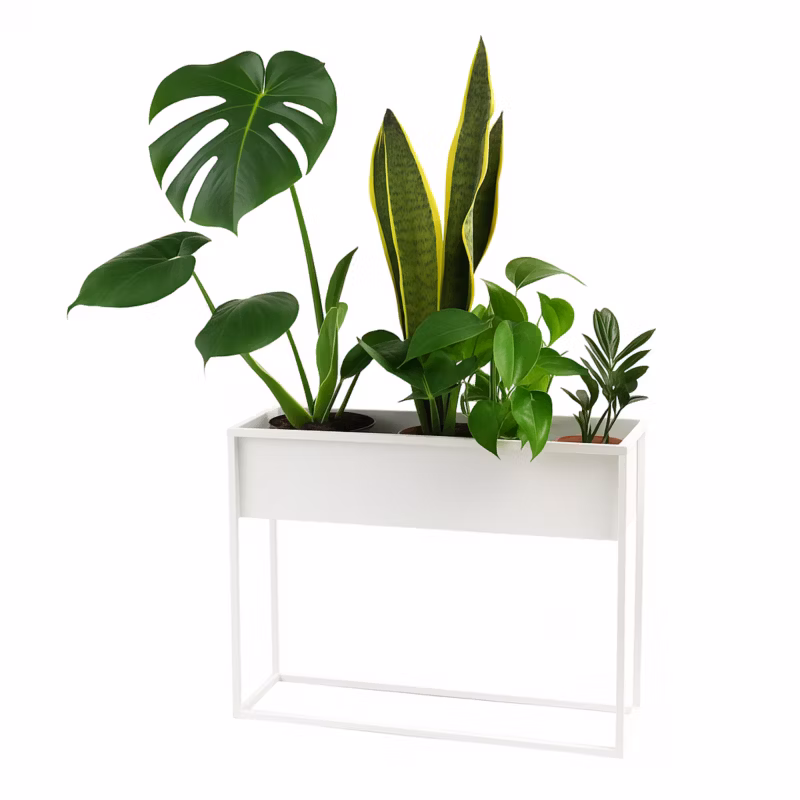 Kwietnik stojący JAKPOL Cubo Loft 60×80 cm metalowy biały 1 szt.