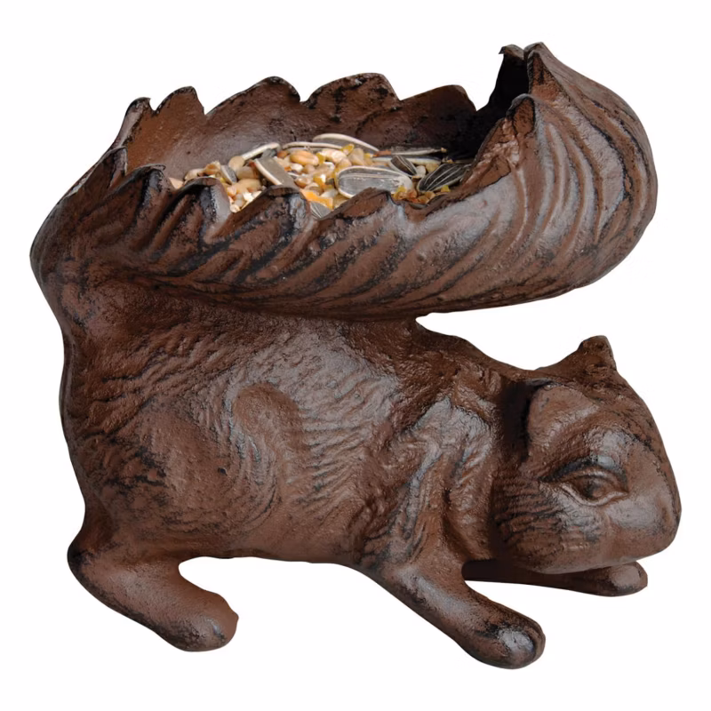 Karmnik dla Wiewiórki Esschert Design brązowy żeliwny dekoracyjny 13,5x15x11,5 cm 1 szt.