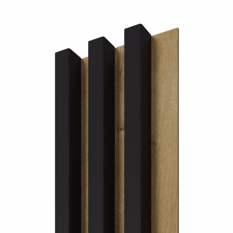 Lamel ścienny Stegu Linea Slim 265 x 15 cm Panel czarny / dąb 3 elementy – 1szt.