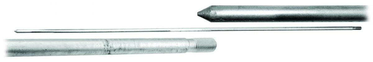 Pręt uziomowy 1,5m fi16mm skręcany OC ocynk galwaniczny (zakończona grotem) R.8056G