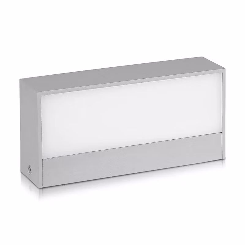 Kinkiet ścienny zewnętrzny V-TAC szary LED 12W 6400K 1150lm IP65 wym: 9 x 23 x 10 cm tworzywo sztuczne – 1 szt.
