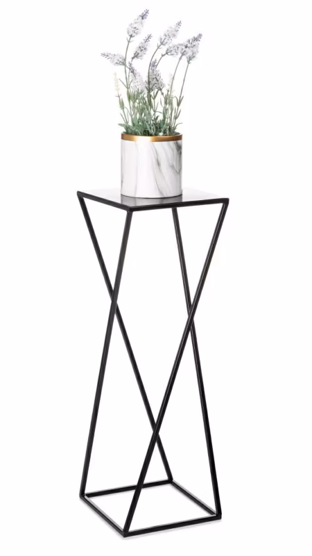 Kwietnik Stojący HowHomely Metalowy Czarny 24×70 cm