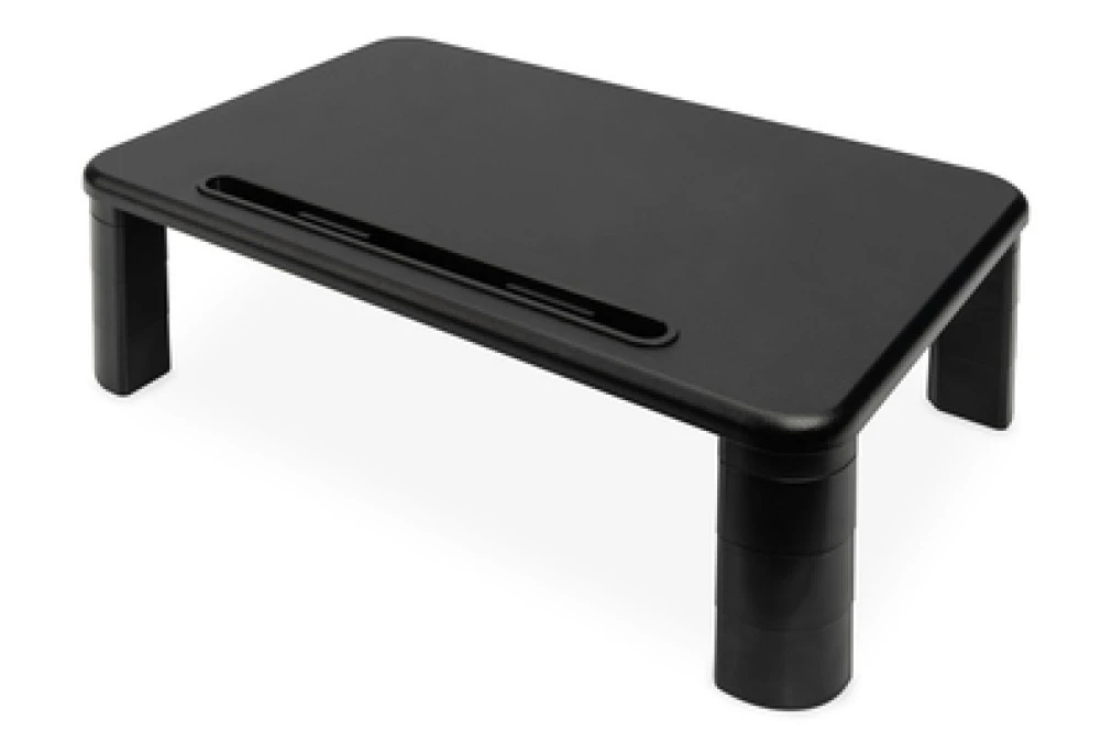 Podstawka pod monitor z drewnianym blatem do 10kg, czarna DA‑90458