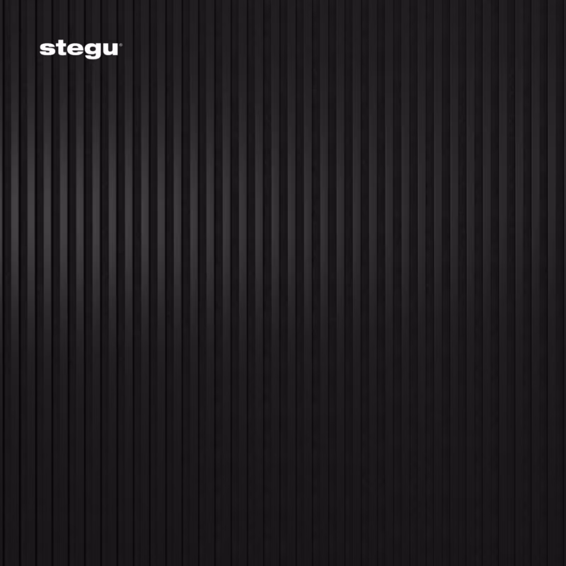 Lamele ścienne na czarnej płycie Stegu Linea Slim, czarne 265×15 cm panele dekoracyjne 1 szt.