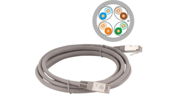 Patch-cord S/FTP kat.6A LSOH 0.5m szary KKS6ASZA0.5