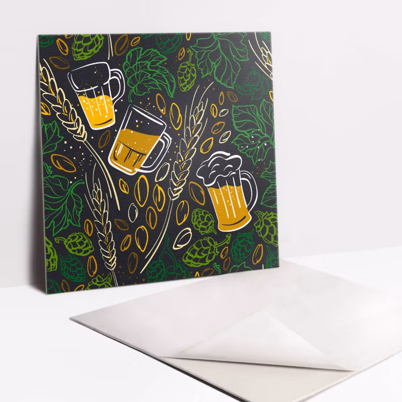 Kafelki samoprzylepne Tulup 30×30 cm Rysunkowe szyszki chmielu 9 szt.