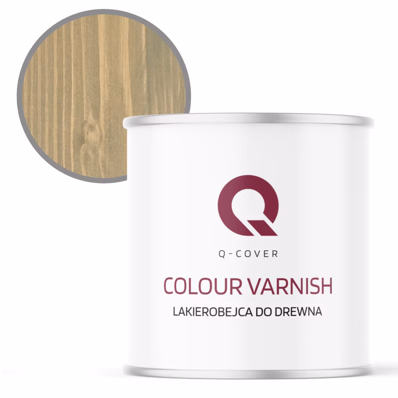 Lakierobejca do Drewna 3w1 Q-Cover Szary złamany w żółty RAL7034 Półmat 2.5L