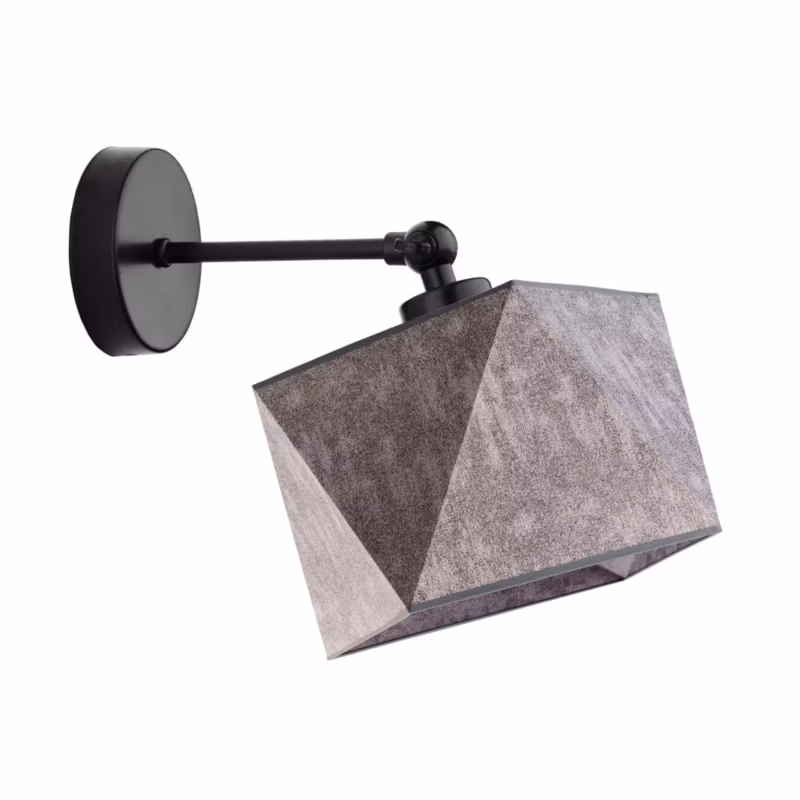 Kinkiet Volta Light Factory Loko Czarny/Beton Abażur 1xE27 1szt. 5903628625714