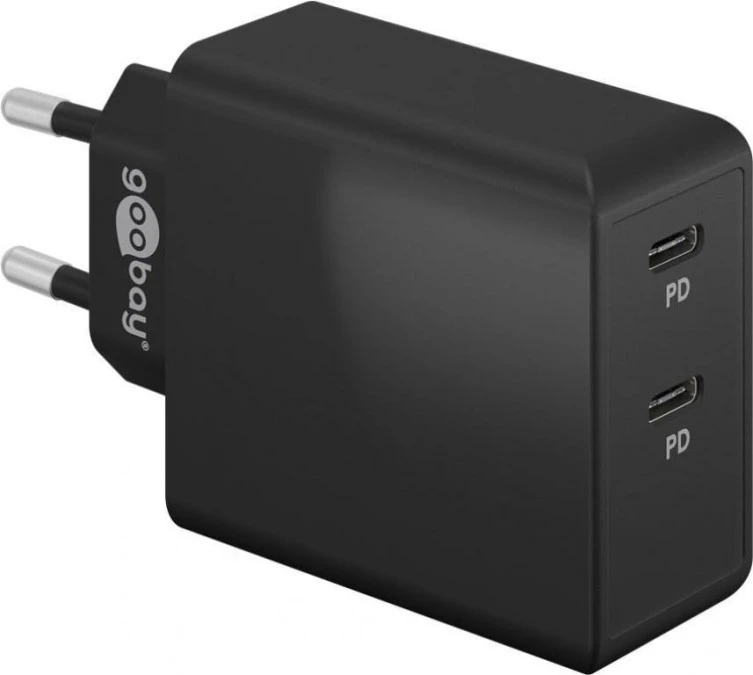 Podwójna szybka ładowarka USB‑C™ PD (36 W), czrana, 61757