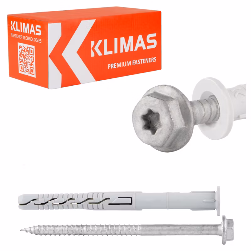 Kołki rozporowe ramowe Klimas KPR-FAST 12×360 mm z kołnierzem 20szt