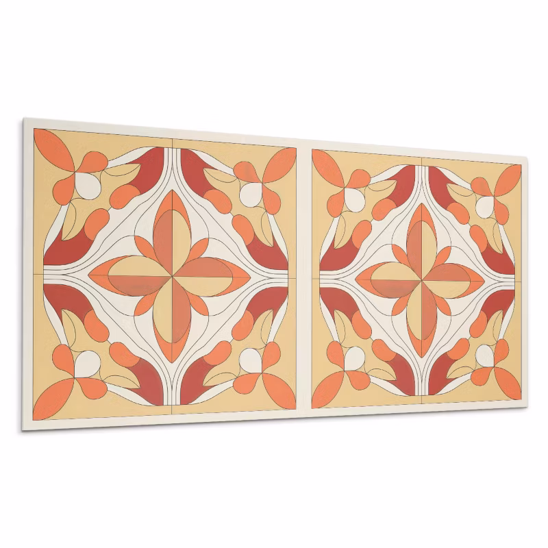 Kafelki samoprzylepne Wallfluent 40×20 cm Nowoczesny motyw kwiatów w abstrakcyjnym wydaniu 10 szt.