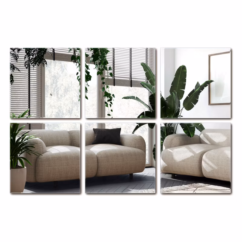 Kafelki Lustrzane Zestaw Dekoracyjne Wallfluent 30×30 cm Kwadrat 6 szt.