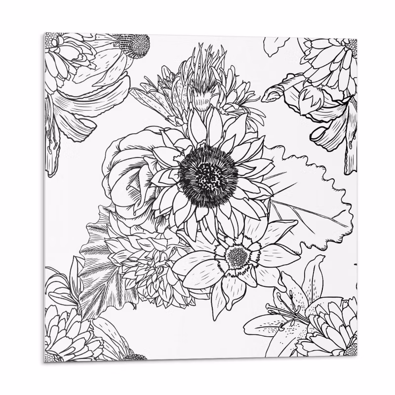 Kafelki samoprzylepne Wallfluent 50×50 cm Linie z kwiatowym motywem 4 szt.
