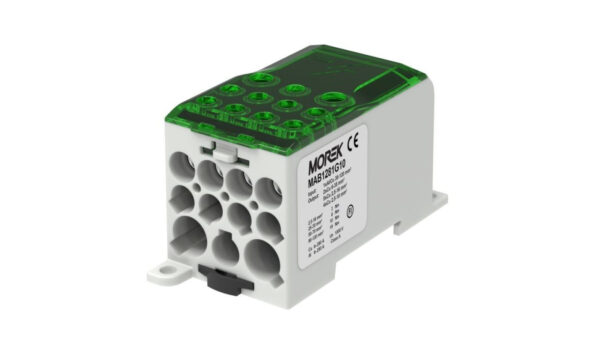 Blok dystrybucyjny – rozdzielczy OJL280A zielony we: 1xAl/Cu 35-120 wy: 2×6-35mm2/5×2,5-16mm2/ 4×2,5-10mm2 1000V MAB1281G10
