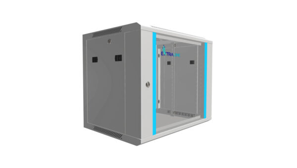 Szafa rack montowana na ścianie Extralink 9U 600×450 Szara