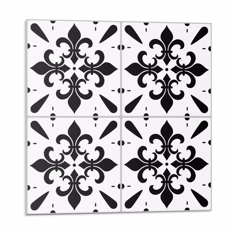 Kafelki samoprzylepne Wallfluent 50×50 cm Kwiatowe wzory na delikatnym tle 4 szt.