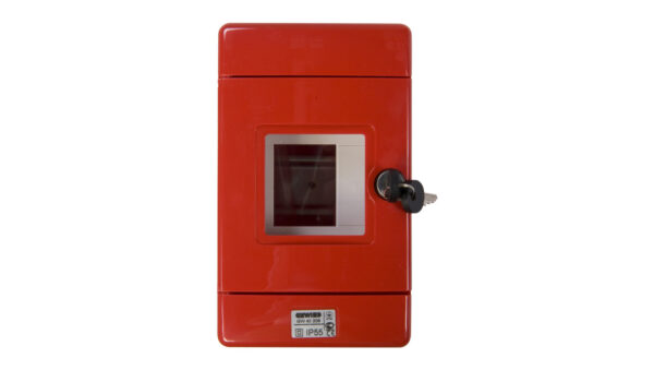 Szafka do wyłącznika p.poż. 1×4 moduły natynkowa czerwona 42 RV GW42206