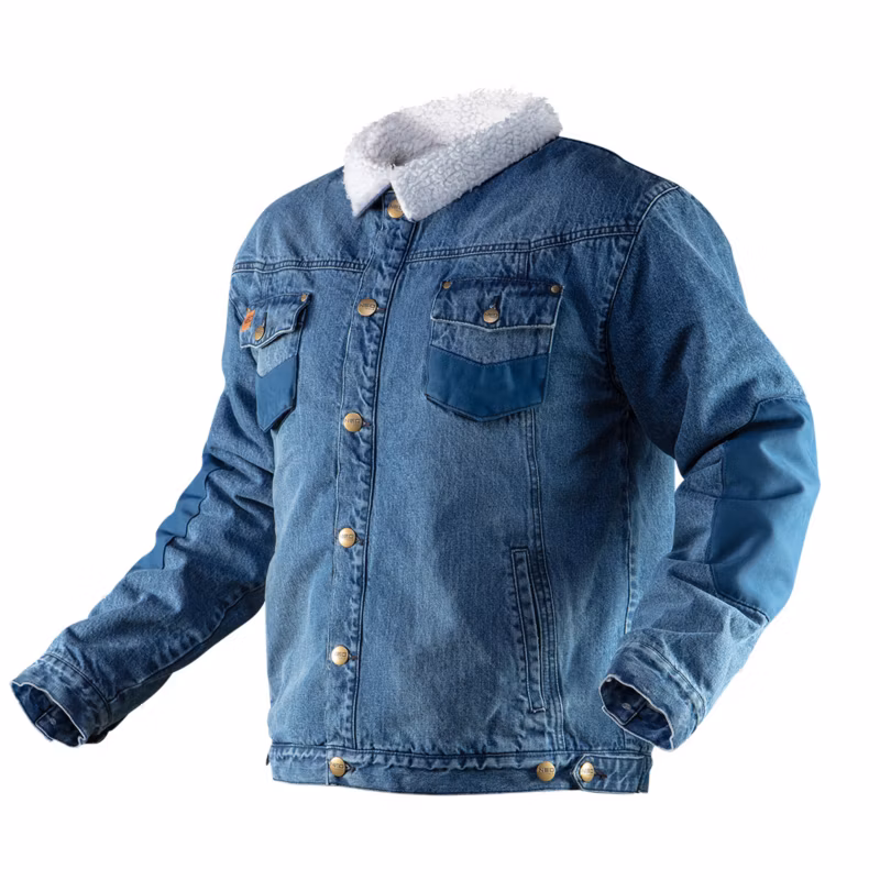 Kurtka jeansowa ocieplana NEO TOOLS DENIM klasyczna rozm. M granatowa 1 szt.