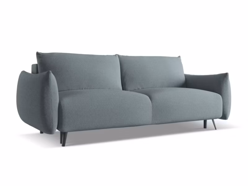 Kanapa 3-osobowa z funkcją spania LaMiaSofa GENOVA z tkaniny szenilowej 230×105 cm jeans 1 szt.