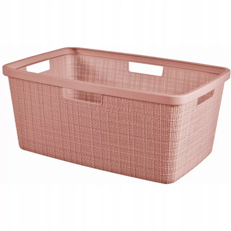 Kosz do magla Curver Jute 46L, pudrowy róż
