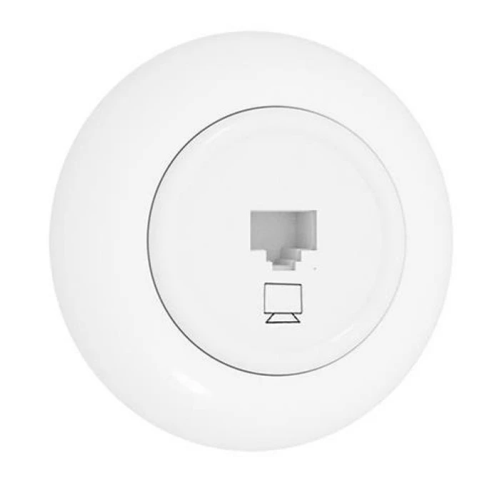 Premiumlux RETROLINE Gniazdo komputerowe 1 x RJ45 z ramką białe