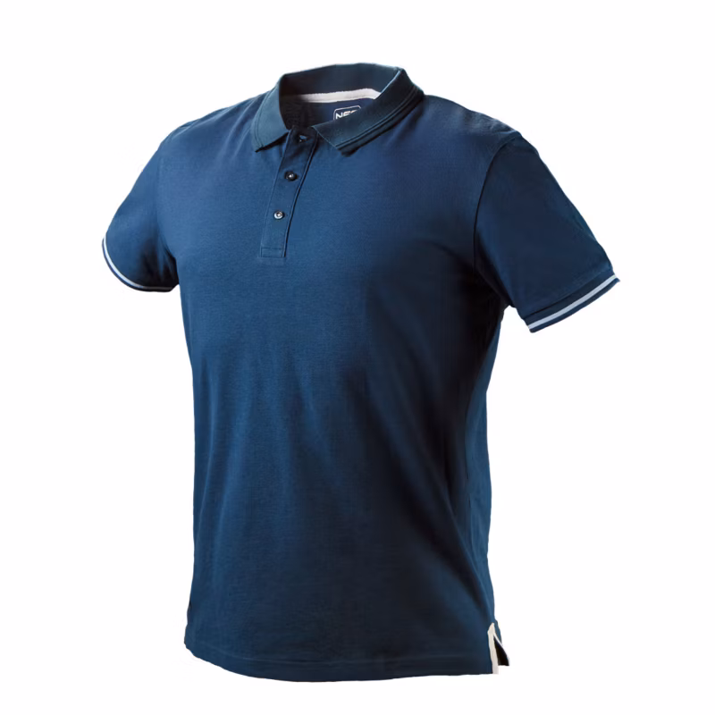 Koszulka polo Denim skórzana wszywka z logo XXL granatowa 1 szt.