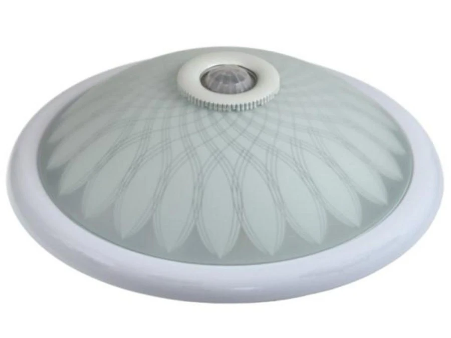 Plafon 2x40W E27 z czujnikiem PIR szkło frosted