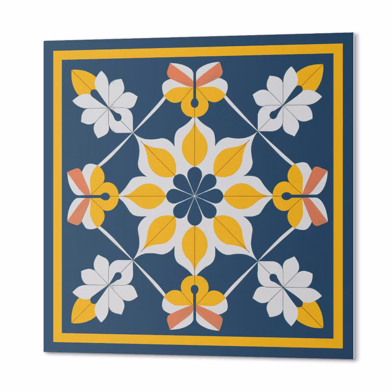 Komplet Kafelków PCV ArtPrintCave 30×30 cm Kwiatowy wzór w symetrii 9 szt. 4070095621189