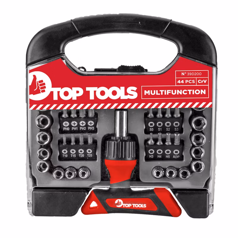Końcówki wkrętakowe z uchwytem Top Tools zestaw 44 szt. rozmiar 1/4″ 1 kpl.