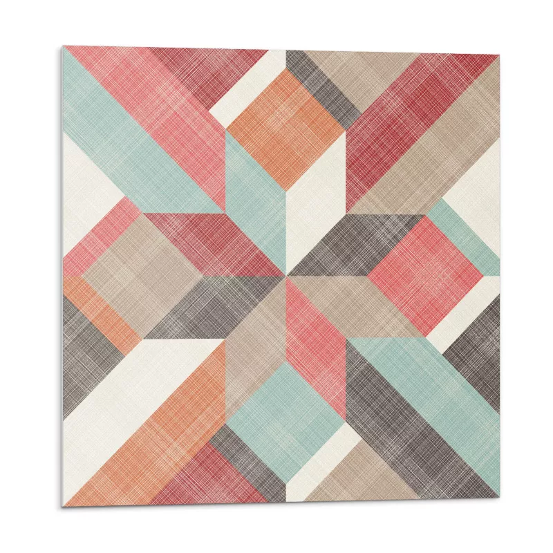 Kafelki samoprzylepne Wallfluent 50×50 cm Dynamiczna geometria w żywych kolorach 4 szt.